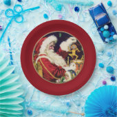 ヴィンテージサンタクロース ペーパープレート (パーティー)