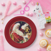 ヴィンテージサンタクロース ペーパープレート (パーティー)