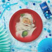 ヴィンテージサンタクロース ペーパープレート (パーティー)