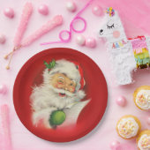 ヴィンテージサンタクロース ペーパープレート (パーティー)