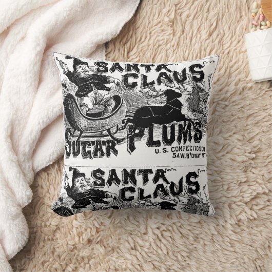 ヴィンテージサンタクロース・メリークリスマス装飾用クッション。 クッション (ブランケット)