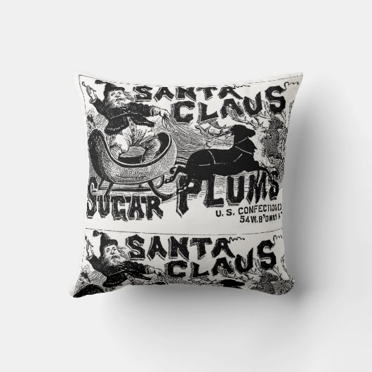 ヴィンテージサンタクロース・メリークリスマス装飾用クッション。 クッション (裏面)