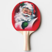 ヴィンテージサンタクロース、メリークリスマス、うれしいサンタクロース。 卓球ラケット (裏面)
