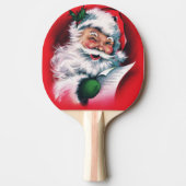 ヴィンテージサンタクロース、メリークリスマス、うれしいサンタクロース。 卓球ラケット (正面)
