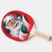 ヴィンテージサンタクロース、メリークリスマス、うれしいサンタクロース。 卓球ラケット (横)