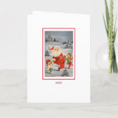 ヴィンテージサンタクロース&小人クッキー&キャンディ シーズンカード (裏面)