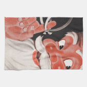 ヴィンテージサンタクロース（指にリマインダーひも付き） キッチンタオル (横)