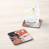 ヴィンテージサンタクロース(指にリマインダーひも付き) コースター (右側)