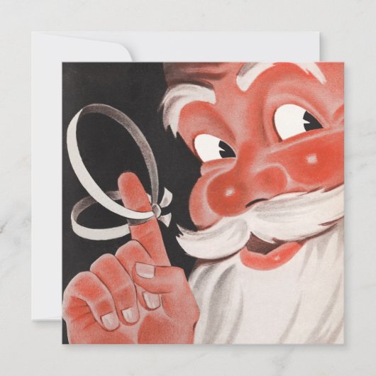 ヴィンテージサンタクロース（指にリマインダーひも付き） シーズンカード (正面)