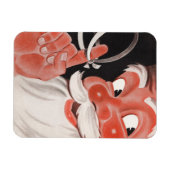 ヴィンテージサンタクロース(指にリマインダーひも付き) マグネット (横)