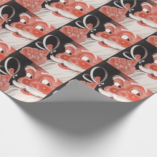 ヴィンテージサンタクロース（指にリマインダーひも付き） ラッピングペーパー (角)