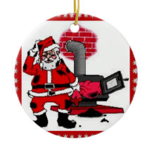 ヴィンテージサンタクロース&石炭ストーブバーナーオーナメント