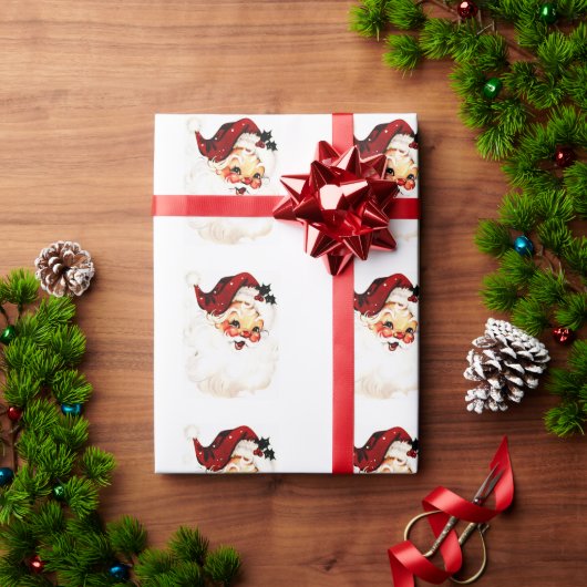 ヴィンテージサンタクロース:陽気な休日チャーム ラッピングペーパー (クリスマスギフト)