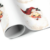 ヴィンテージサンタクロース:陽気な休日チャーム ラッピングペーパー (ロールコーナー)