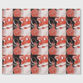 ヴィンテージサンタクロース（黒文字列） ラッピングペーパー (フラット)