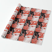 ヴィンテージサンタクロース（黒文字列） ラッピングペーパー (アンロールド)