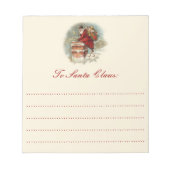 ヴィンテージサンタクロースat the Chimneyクリスマス ノートパッド (正面)