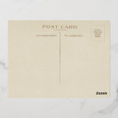 ヴィンテージサンタクロースSLEIGHメリークリスマス金ゴールド 箔シーズンポストカード (裏面)