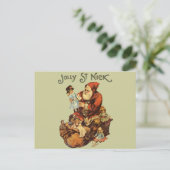 ヴィンテージサンタクロースSt.ニクンアートプリント シーズンポストカード (スタンド正面)