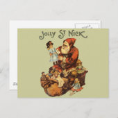 ヴィンテージサンタクロースSt.ニクンアートプリント シーズンポストカード (正面/裏面)