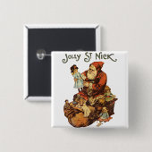 ヴィンテージサンタクロースSt.ニクンアートプリント 缶バッジ (正面&裏面)