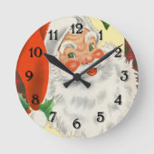 ヴィンテージサンタク伝統的リスマス ラウンド壁時計 (正面)