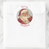 ヴィンテージサンタコーイラストレーション2 ラウンドシール (バッグ)