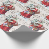 ヴィンテージサンタシーツミュージッククリスマスラッピング紙 ラッピングペーパー (角)