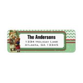 ヴィンテージサンタジグザグクリスマス差出人住所 ラベル (正面)