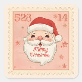ヴィンテージサンタスタンプ クリスマス スクエアシール (正面)