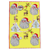 ヴィンテージサンタストライプレッド抱き枕 ミディアムペーパーバッグ (正面)