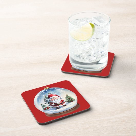 ヴィンテージサンタスノーグローブ懸命プラスチックコースター コースター (右側)