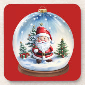 ヴィンテージサンタスノーグローブ懸命プラスチックコースター コースター (正面)