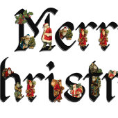 ヴィンテージサンタスメリークリスマスワンフォト シーズンカード