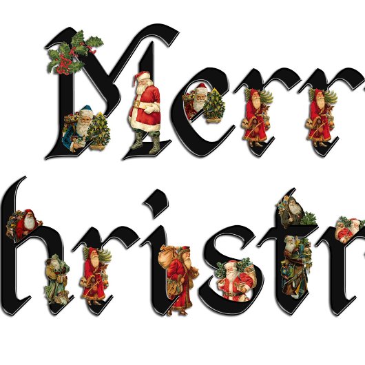 ヴィンテージサンタスメリークリスマスワンフォト シーズンカード