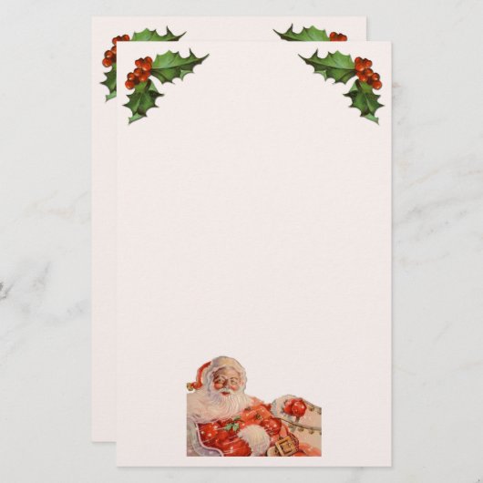 ヴィンテージサンタスリー乗り文房具 便箋 (正面/裏面)