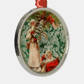 ヴィンテージサンタスNホリーエレガントクリスマスオーナメント メタルオーナメント (右)