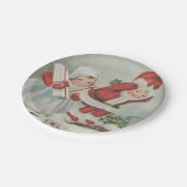 ヴィンテージサンタチルドレン ペーパープレート (アングル)