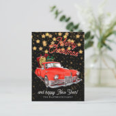 ヴィンテージサンタデリバリーカークリスマスグリーティング ポストカード (スタンド正面)