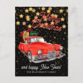 ヴィンテージサンタデリバリーカークリスマスグリーティング ポストカード (正面)