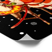 ヴィンテージサンタトナカイレトロ1950sクリスマスパジャム ポスター (角)