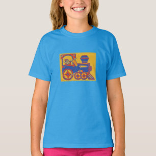 ヴィンテージサンタトレインブロックプリント Tシャツ