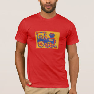 ヴィンテージサンタトレインブロックプリント Tシャツ