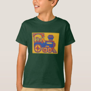 ヴィンテージサンタトレインブロックプリント Tシャツ