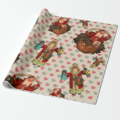 ヴィンテージサンタドールノスタルジアハート ラッピングペーパー (アンロールド)