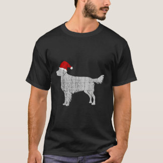 ヴィンテージサンタハットフラットコーテッドレトリエバードッグCh Tシャツ