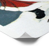 ヴィンテージサンタバッグ水彩スケッチ信じ ポスター (角)