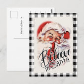 ヴィンテージサンタバッファローカントリークリスマスグリーティング ポストカード (正面/裏面)