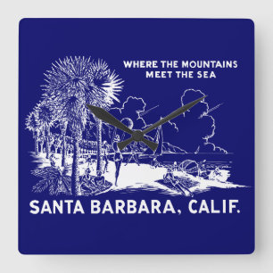 ヴィンテージサンタバラバカリフォルニア スクエア壁時計
