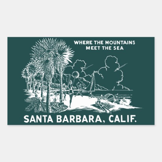 ヴィンテージサンタバラバカリフォルニア 長方形シール (正面)